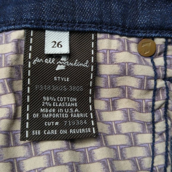 7 For All Mankind Crop Dojo Wide Leg Flare Jeans Women's 26 Stretch Seven B562 - Picture 7 of 8